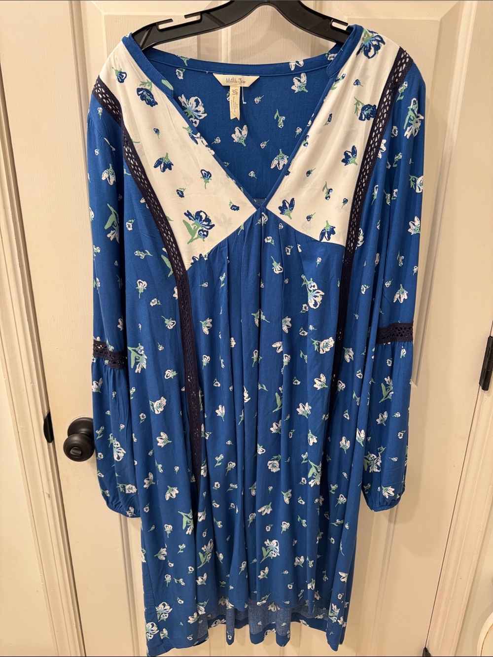 Matilda Jane Blue Floral Long Sleeve V-Neck Dress